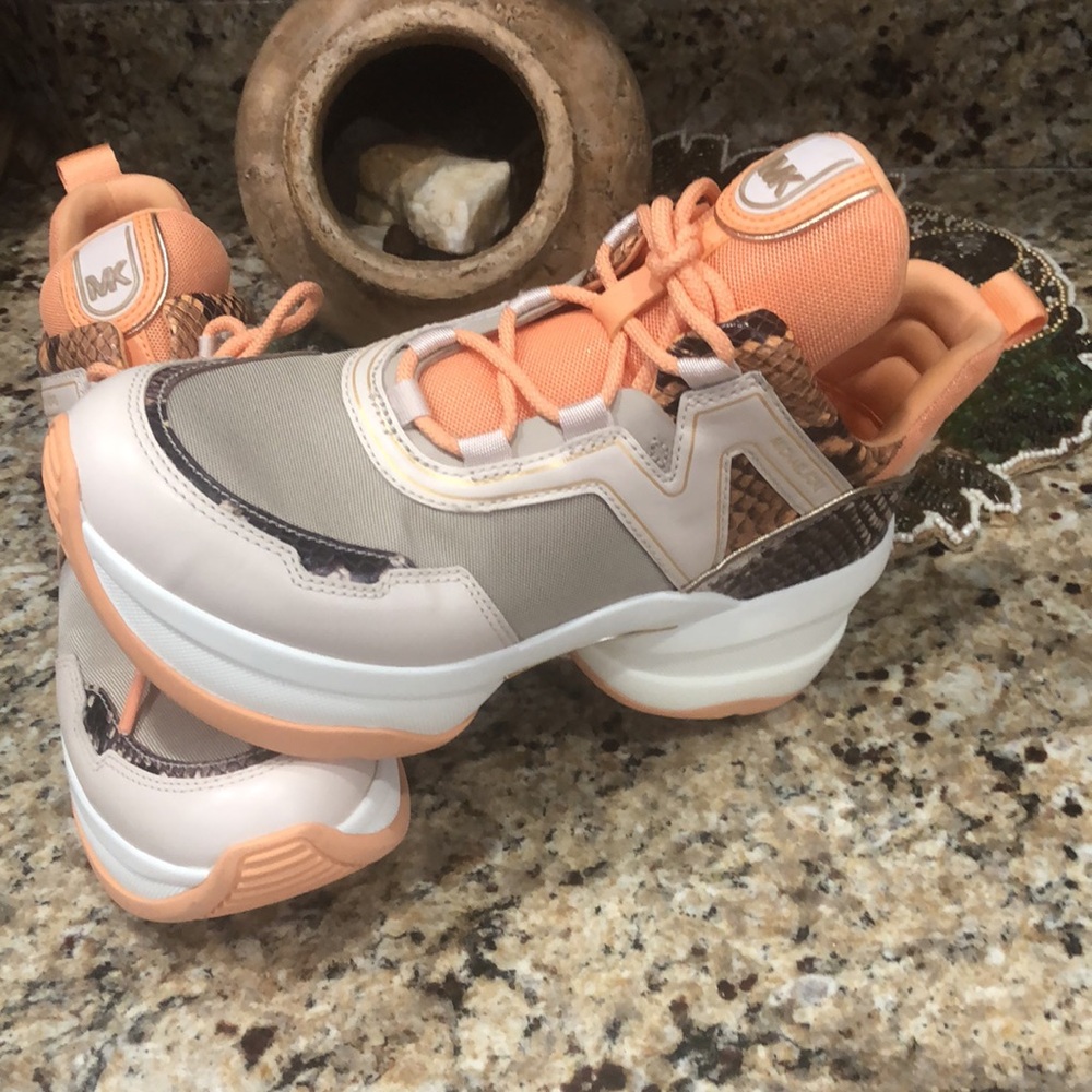 Michael Kors Olympia Python Embossed Trainers Siz… - image 2